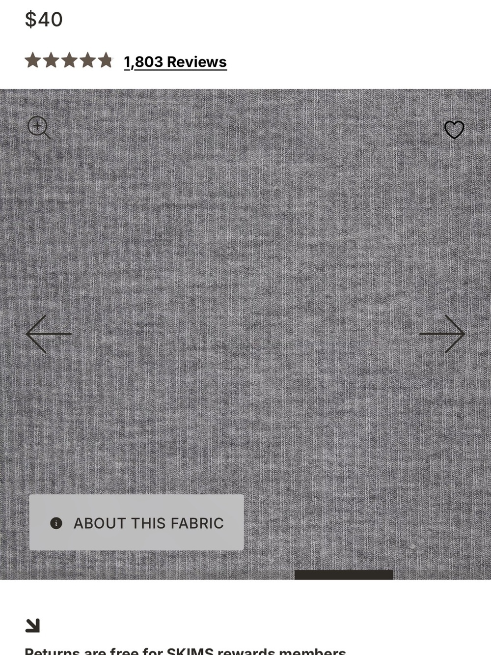 SKIMS Grey Ribbed Tank - Picture 3 of 4